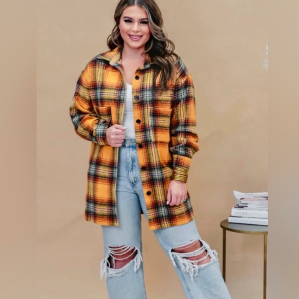 Jess Lea long plaid flannel shacket 2XL (NWT)